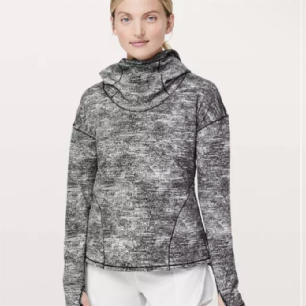 Lululemon Forever Endeavour Long Sleeve Rush Jacquard Black White 6